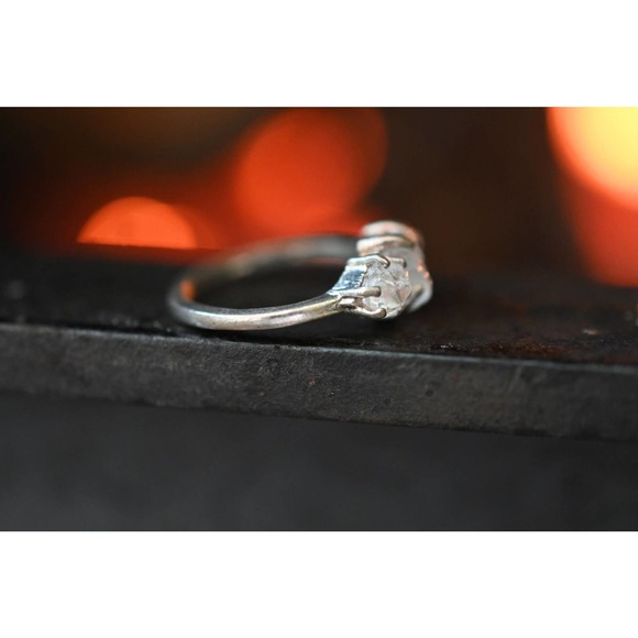 Unique Engagement Ring, Raw stone rings, Sterling Silver, Anniversary Ri… - Picture 2 of 4